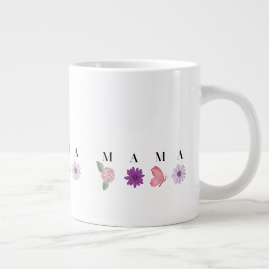 MAMA Floral Coaster – Mother’s Day, Birthday Gift  ジャンボコーヒーマグカップ (右)
