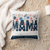 Mama Floral Heart – Boho Chic Mom Design クッション (ブランケット)