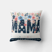 Mama Floral Heart – Boho Chic Mom Design クッション (裏面)