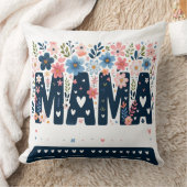 Mama Floral Heart – Boho Chic Mom Design クッション (ブランケット)