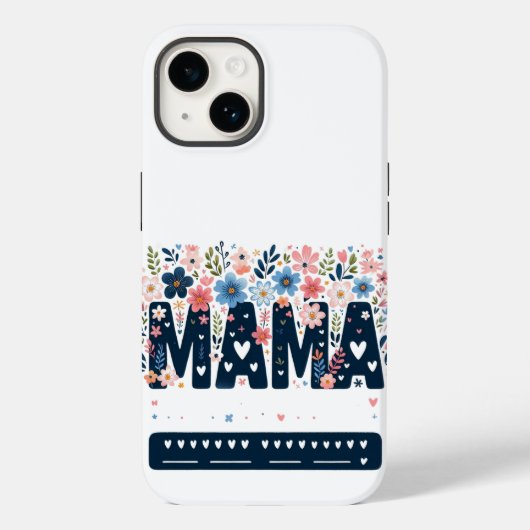Mama Floral Heart – Boho Chic Mom Design Case-Mate iPhoneケース (裏面)