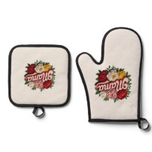 Mama Floral Kitchen Set – Oven Mitt & Pot Holder 