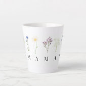 MAMA Floral Mug – Elegant Mother’s Day Gift カフェラテマグ (正面)