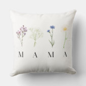 Mama Floral Pastel Botanical Mother's Day Gift クッション (裏面)