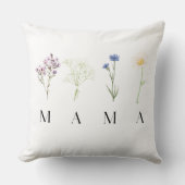 Mama Floral Pastel Botanical Mother's Day Gift クッション (正面)