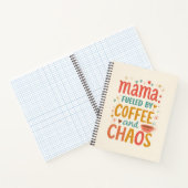Mama Fueled By Coffee And Chaos Funny Mom List ノートブック (内部)