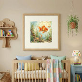 Mama Goldfish and Babies Nursery ポスター