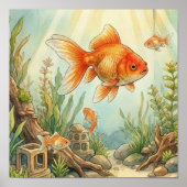 Mama Goldfish and Babies Nursery ポスター (正面)
