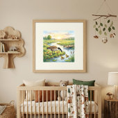 Mama Goose and Goslings Nursery ポスター