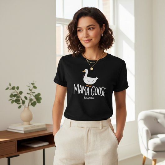 Mama Goose Cute Minimalist Modern Motherhood Tシャツ
