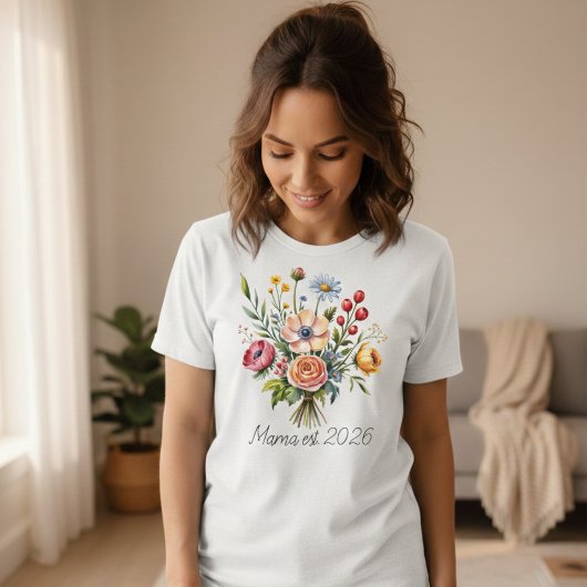 Mama Goose Est Playful Feminine Motherhood Tシャツ