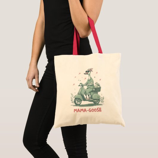 Mama Goose Scooter Tote - Whimsical Mom Bag トートバッグ (正面(商品))