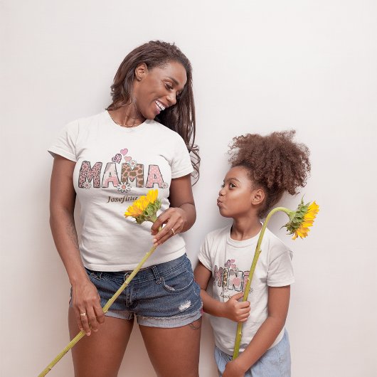 Mama Groovyと名前をカスタムするマッチング Tシャツ
