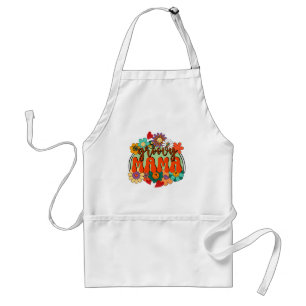 Mama Groovyフローラ、レトロ70s Vibes Hippie スタンダードエプロン