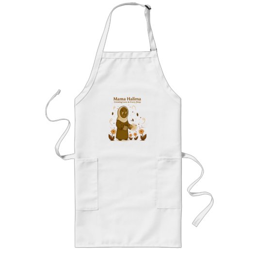 Mama Halima "Growing Love in Every Drop"Cute Apron ロングエプロン (正面)