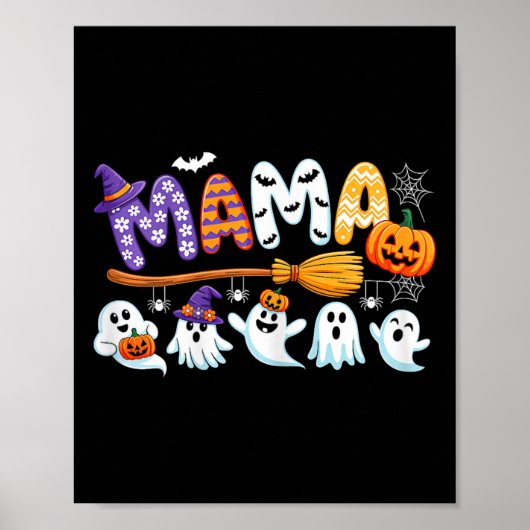 Mama Halloween Boo Ghost Horror Costume Funny Part ポスター (正面)