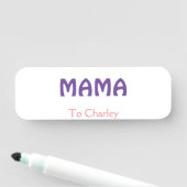 Mama happy mothers retro purple add name text vint 名札 (インサイチュ)