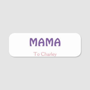 Mama happy mothers retro purple add name text vint 名札