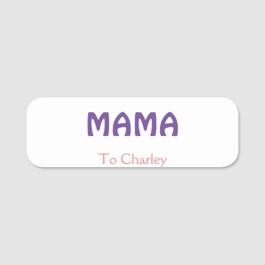 Mama happy mothers retro purple add name text vint 名札 (正面)