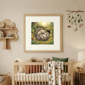 Mama Hedgehog and Her Babies Nursery ポスター