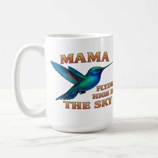 Mama Hummingbird -飛んでいる High in the Sky Edition コーヒーマグカップ (左)