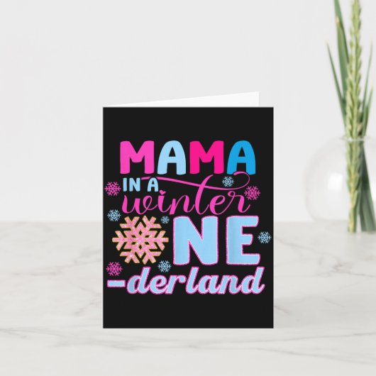 Mama In A Winter Onederland Bday Girl Sweet Snowfl カード (正面)