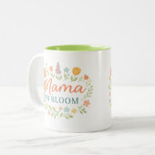 Mama In Bloom Floral Spring Typography Design ツートーンマグカップ (正面左)