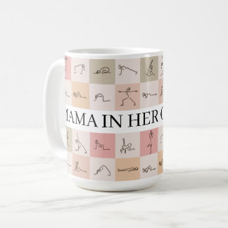 Mama In Her Calm Era Yoga Aesthetic Design コーヒーマグカップ