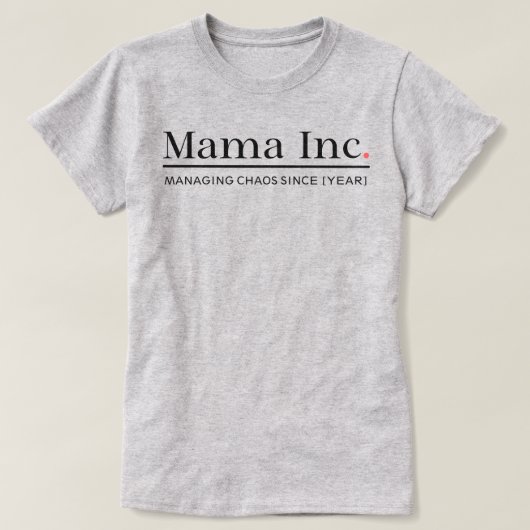 Mama Inc. カオス管理 カスタムイヤー ライトスチール Tシャツ (デザイン正面)