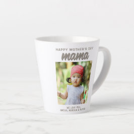 Mama Kidsモダンフォトハッピー・マザーズ・デイ カフェラテマグ