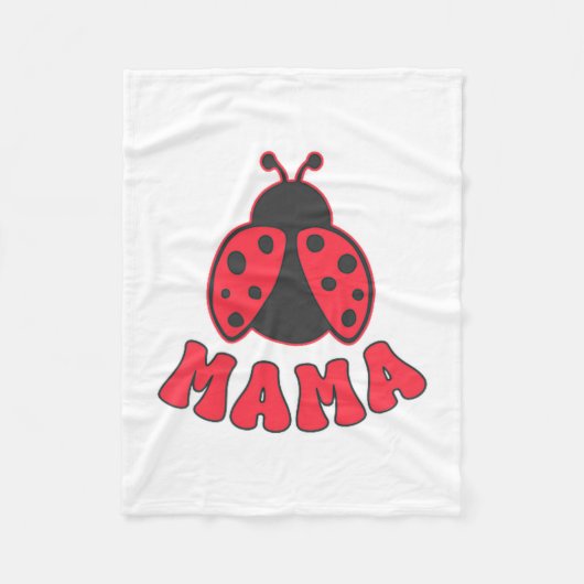 Mama Ladybug First Birthday Girl Family Matching P フリースブランケット (正面)
