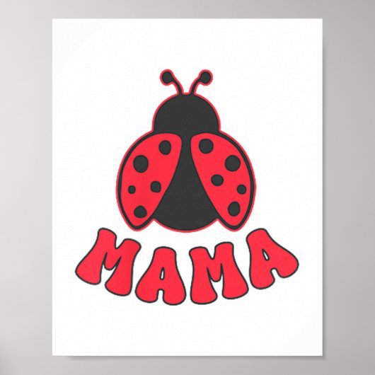 Mama Ladybug First Birthday Girl Family Matching P ポスター (正面)