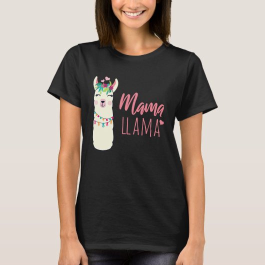 Mama llama  Mother Parent Tシャツ (正面)