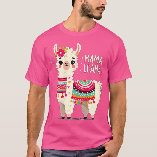 Mama Llama Mother'S Day Birthday Party Mom Alpaca  Tシャツ (正面)