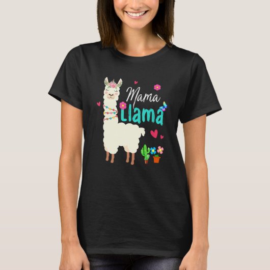 Mama Llama Mother's Day Women Mom Birthday Tシャツ (正面)