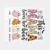 Mama Loves Her Boos Spooky Personalized Halloween フリースブランケット (正面(横))