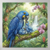 Mama Macaw and Chicks Nursery ポスター (正面)