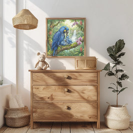 Mama Macaw and Chicks Nursery ポスター