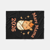 Mama Mare 2026 Fire Horse Matching Cute Funny Mate フリースブランケット (正面(横))