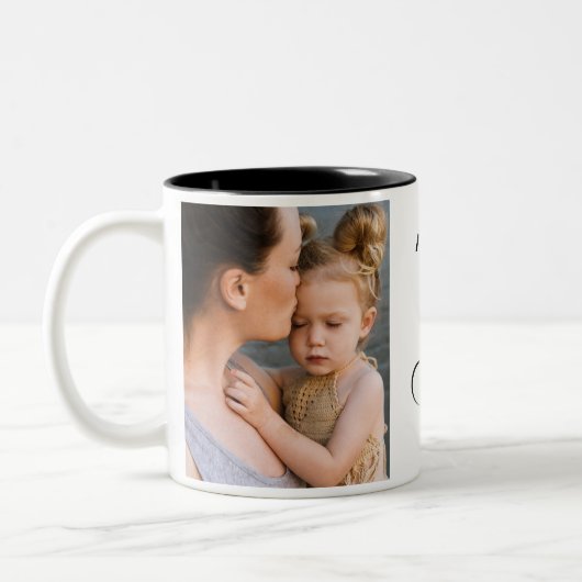 Mama & Meミニマルスタイリッシュリストシックカスタム写真 ツートーンマグカップ (左)