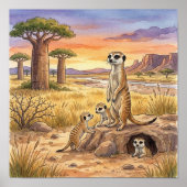 Mama Meerkat and Pups Nursery ポスター (正面)