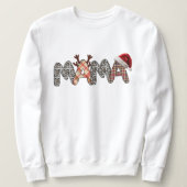 Mama Merry Christmas Leopard & Plaid Holiday Shirt スウェットシャツ (デザイン正面)
