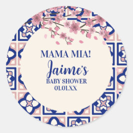 Mama Mia Baby Shower Cherry Blossoms ラウンドシール