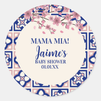 Mama Mia Baby Shower Cherry Blossoms ラウンドシール