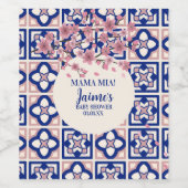 Mama Mia Baby Shower Cherry Blossoms ワインラベル (シングルラベル)