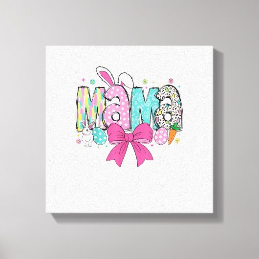 Mama Mini Easter Matching Mama Bunny Easter Day T- キャンバスプリント (正面)