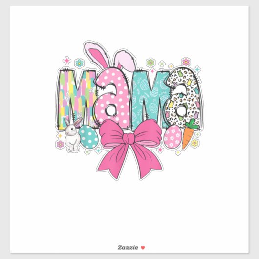 Mama Mini Easter Matching Mama Bunny Easter Day T- シール (シート)
