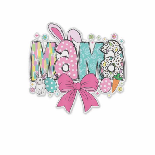 Mama Mini Easter Matching Mama Bunny Easter Day T- シール (正面)