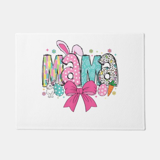 Mama Mini Easter Matching Mama Bunny Easter Day T- ドアマット (正面)