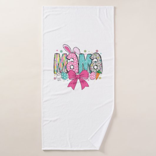 Mama Mini Easter Matching Mama Bunny Easter Day T- バスタオル (バスタオル)